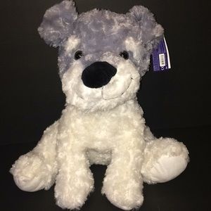 NTW plush dog grey and white dog by kelly toy